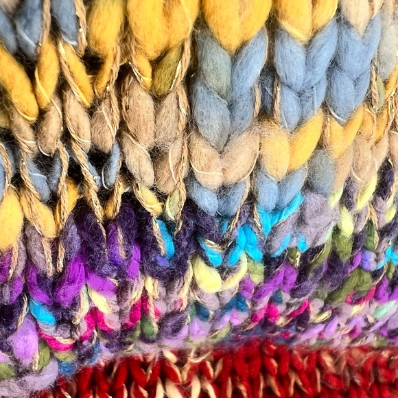 Hot & Delicious Boho Multi color Knit Cardigan Swearer Jacket Size XS - Picture 6 of 12